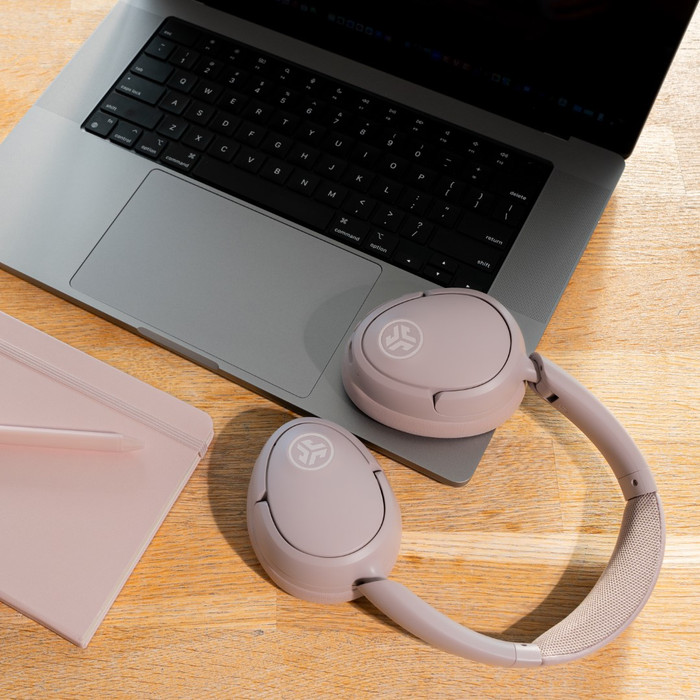 JBuds Lux ANC Rosa produkt in gebrauch
