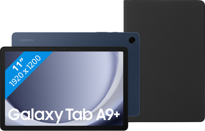 Samsung Galaxy Tab A9 Plus 11 inch 64GB Wifi Blauw + BlueBuilt Book Case Zwart Main Image