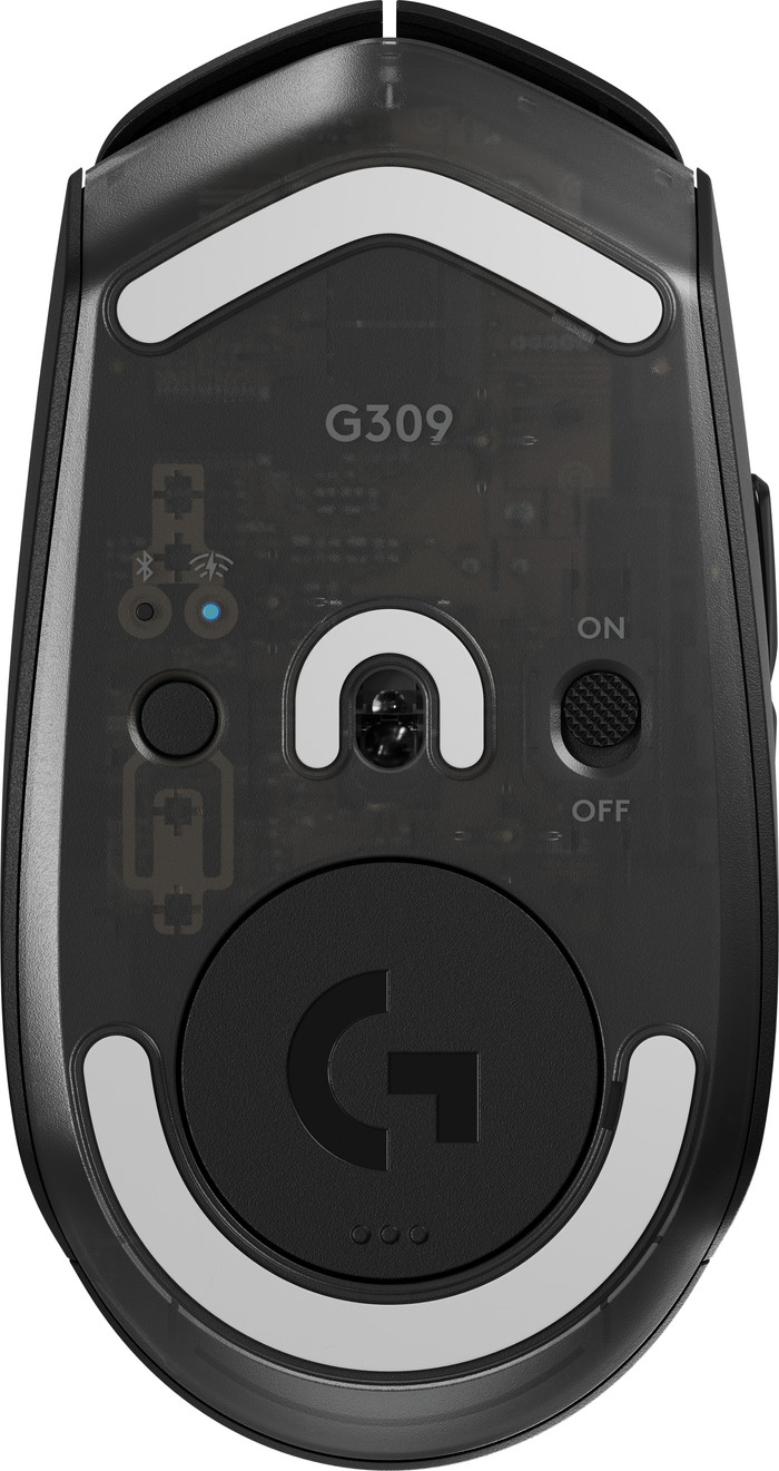 Logitech G309 Lightspeed Draadloze Gaming Muis Zwart onderkant