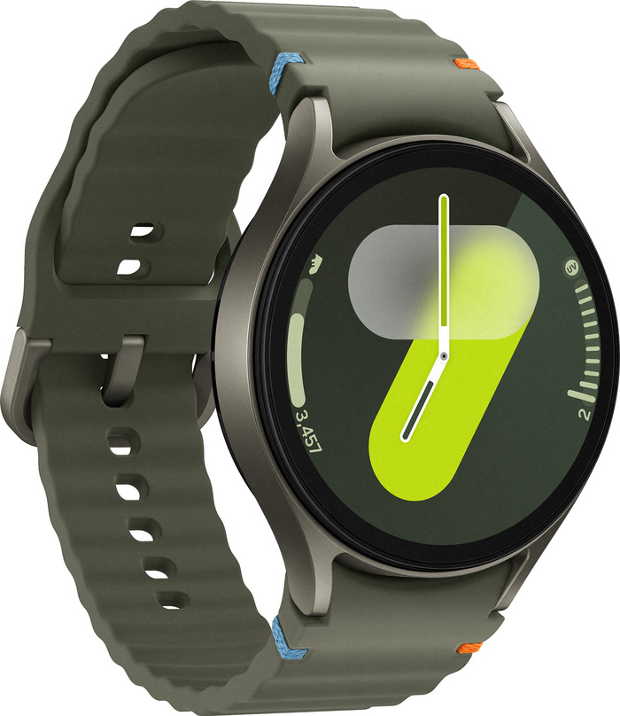 Samsung Galaxy Watch 7 4G Groen 44mm + Galaxy Buds3 Zwart linkerkant