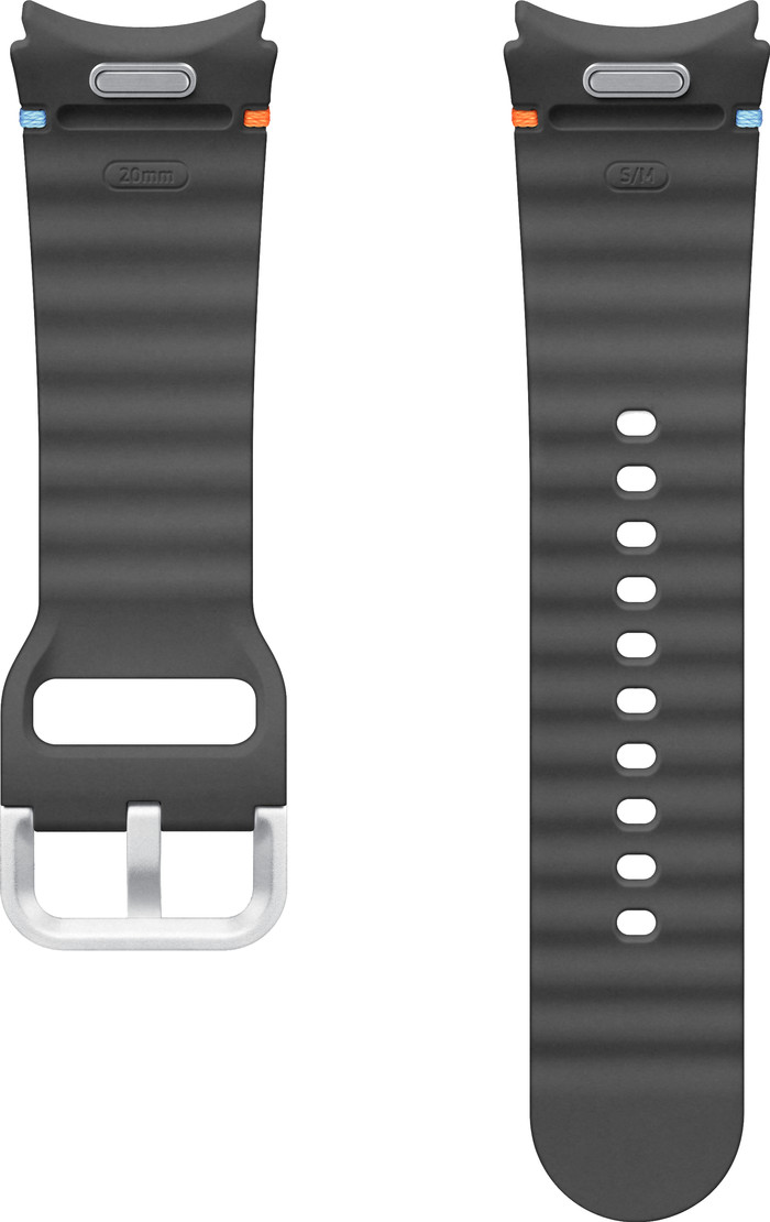 Samsung Siliconen Sport Bandje 20mm Donkergrijs S/M achterkant
