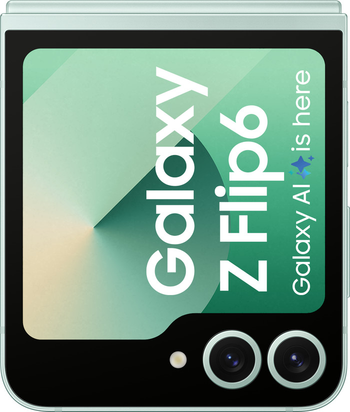 Samsung Galaxy Z Flip 6 256GB Mint 5G + Samsung Galaxy Watch 7 Silver 44mm front