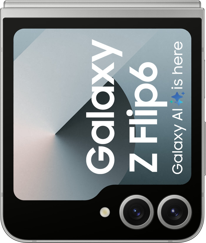 Samsung Galaxy Z Flip 6 256GB Silver 5G + Samsung Galaxy Watch 7 Silver 44mm front