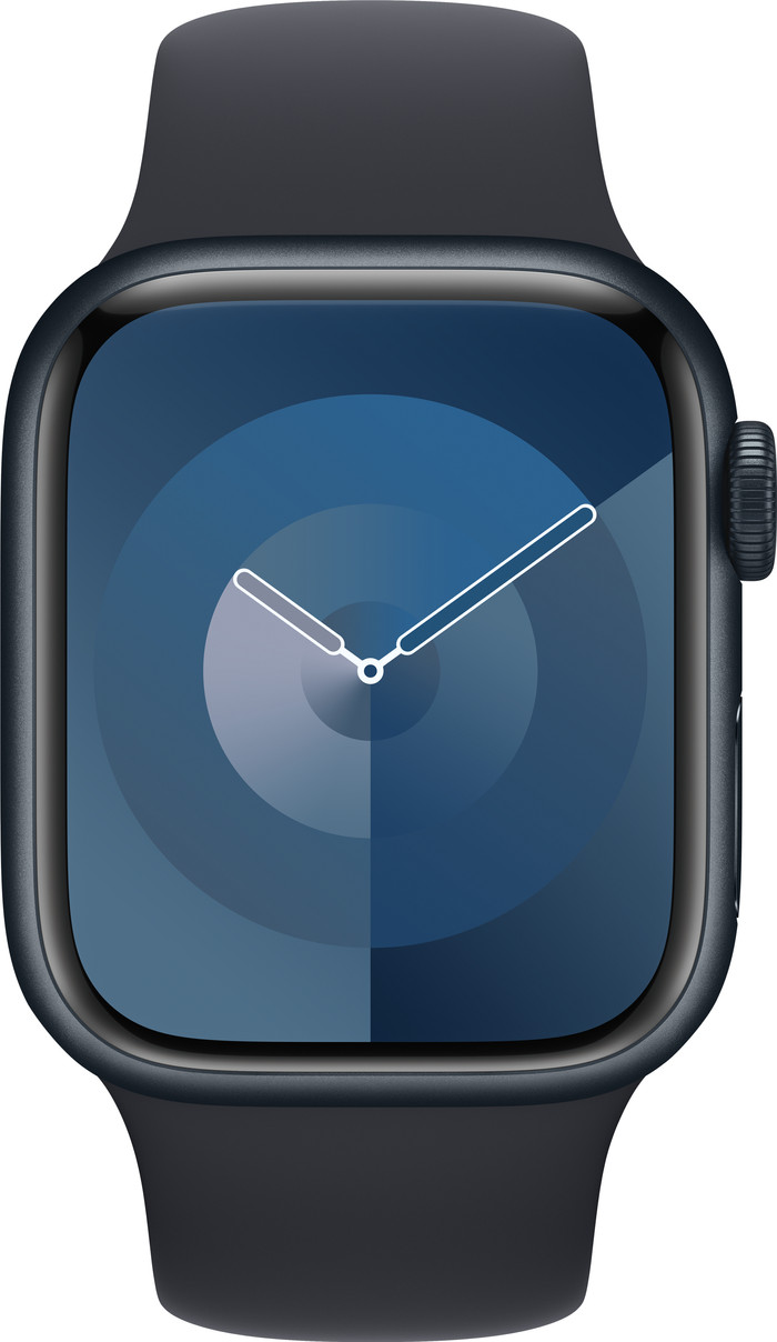 Apple Watch 44/45/46 mm Siliconen Horlogeband Sport Middernacht - M/L detail