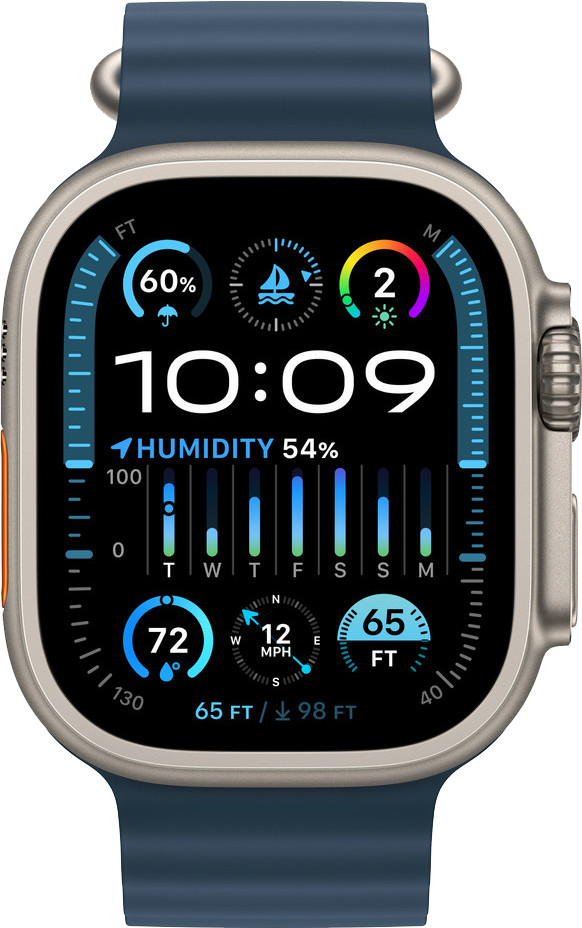 Apple Watch 44/45/46/49 mm Ocean Horlogeband Blauw detail