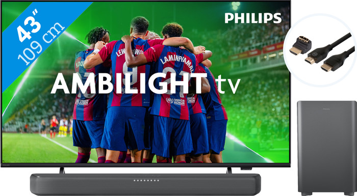 Philips 43PUS8309 - Ambilight (2024) + Soundbar + Hdmi kabel Main Image