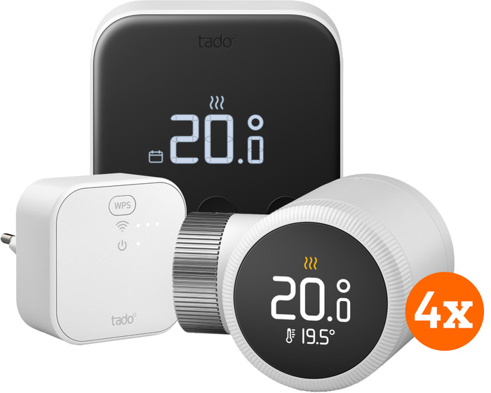Tado Slimme Thermostaat X Startpakket + 4 radiatorknoppen Main Image