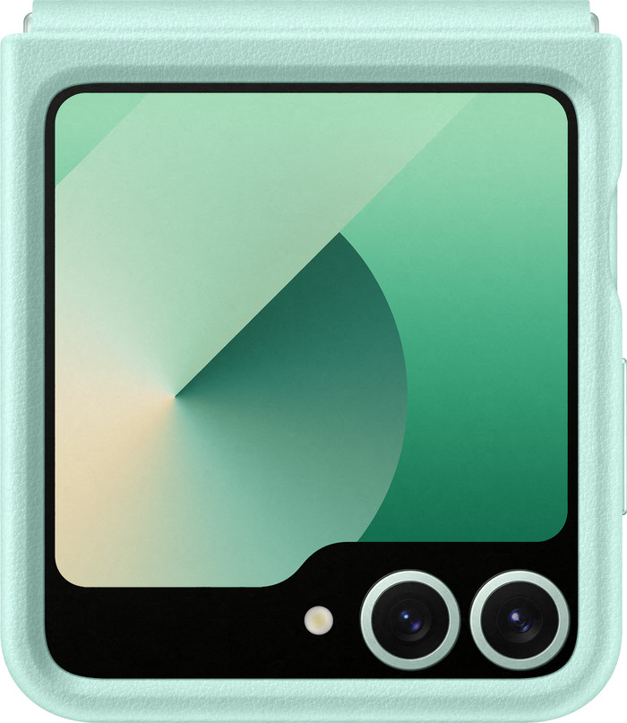 Samsung Galaxy Z Flip 6 Back Cover Kunstleer Mint voorkant