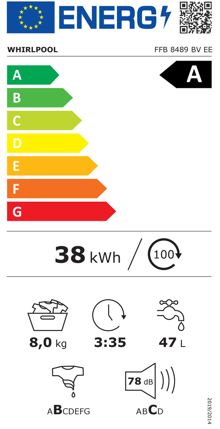 Whirlpool FFB 8489 BV EE energy label