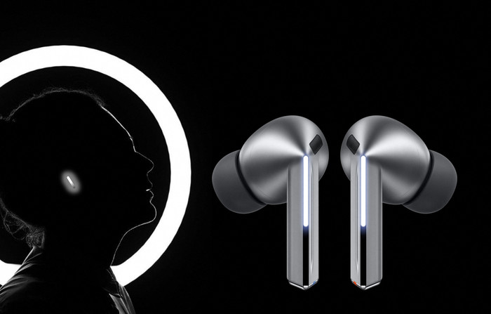 Samsung Galaxy Buds3 Pro Silber produkt in gebrauch