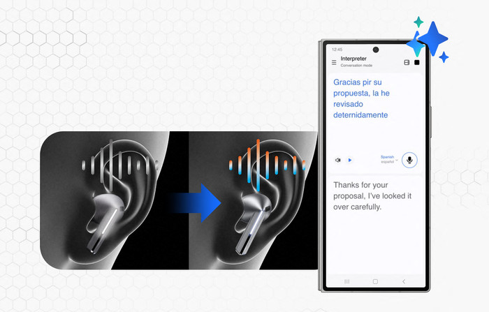 Samsung Galaxy Buds3 Pro Silber produkt in gebrauch