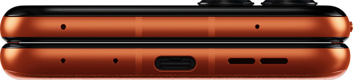 Motorola Razr 50 256GB Oranje 5G + Motorola Oplader 30W Zwart + Usb C Kabel 1m Zwart onderkant
