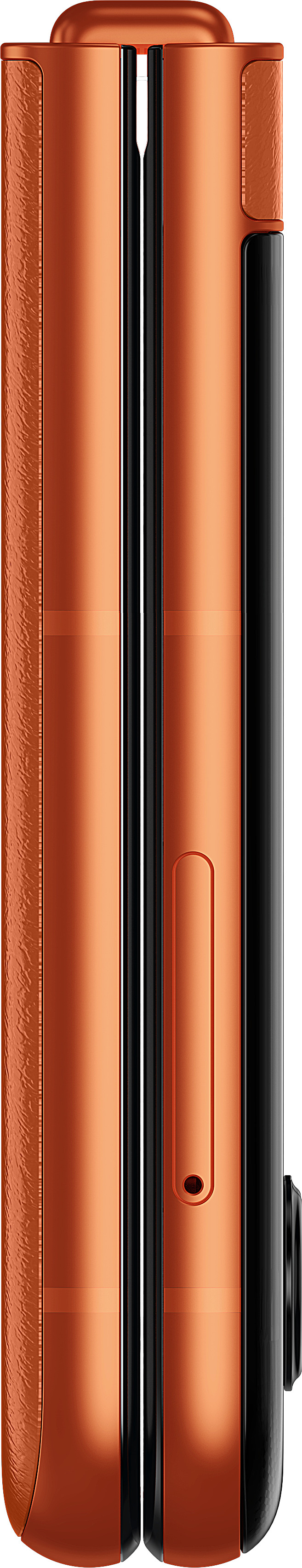Motorola Razr 50 256GB Oranje 5G + Motorola Oplader 30W Zwart + Usb C Kabel 1m Zwart linkerkant