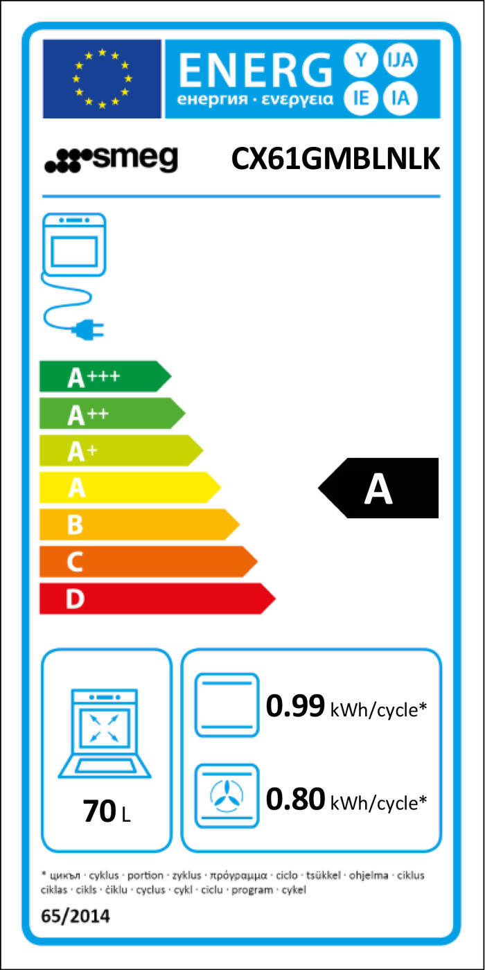 SMEG CX61GMBL energy label