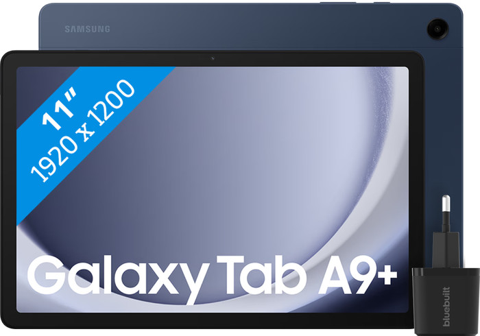 Samsung Galaxy Tab A9 Plus 11 inch 64GB Wifi Blauw + BlueBuilt Oplader Main Image