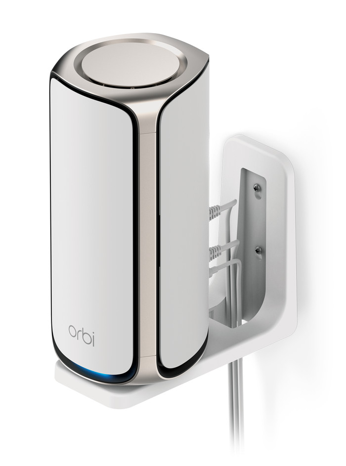 Netgear Orbi Wall Mount for WiFi 7 models (RBEWM) White left side