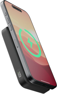 Xtorm Draadloze Powerbank met MagSafe 10.000 mAh Zwart met Snelladen linkerkant