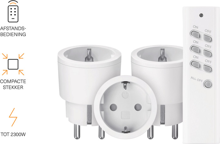 KlikAanKlikUit Slimme stekker met afstandsbediening 3-pack APC3-2300R visual leverancier