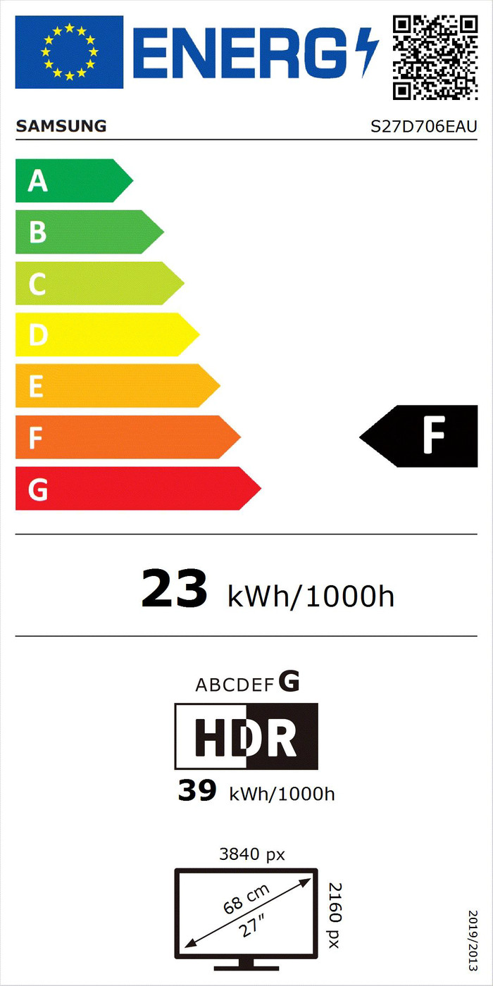 Samsung LS27D706EAUXEN energielabel
