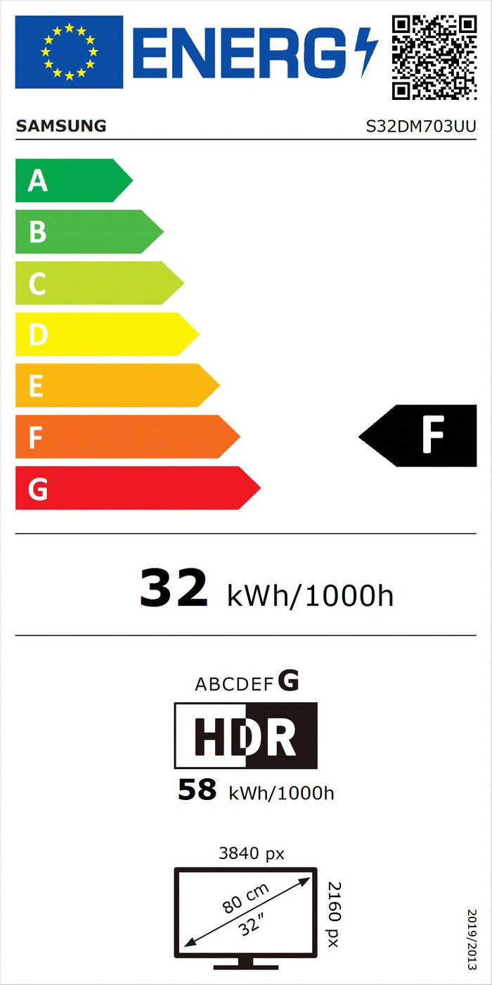Samsung LS32DM703UUXEN energielabel