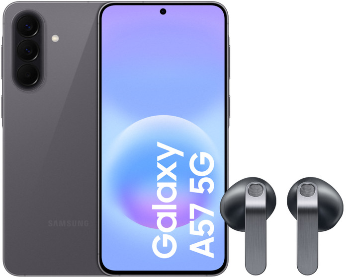 Samsung Galaxy A57 256GB Grijs 5G + Samsung Galaxy Buds4 Zwart Main Image