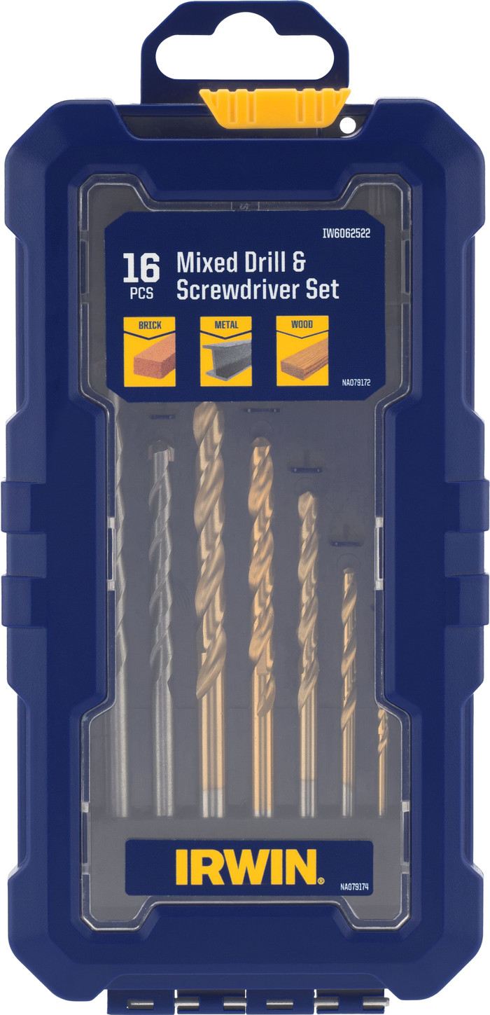 Irwin 16-piece Drill Bit and Bit Set packaging