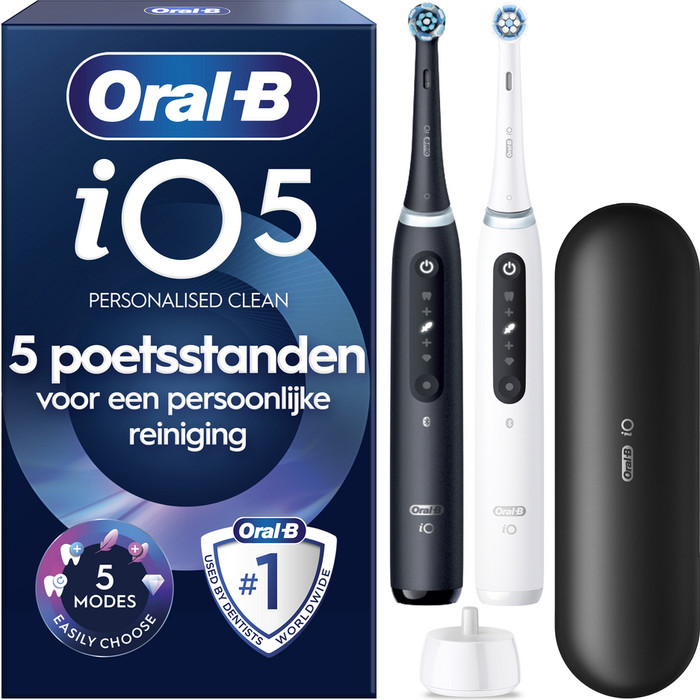 Oral-B iO 5N Zwart en Wit duo pack verpakking