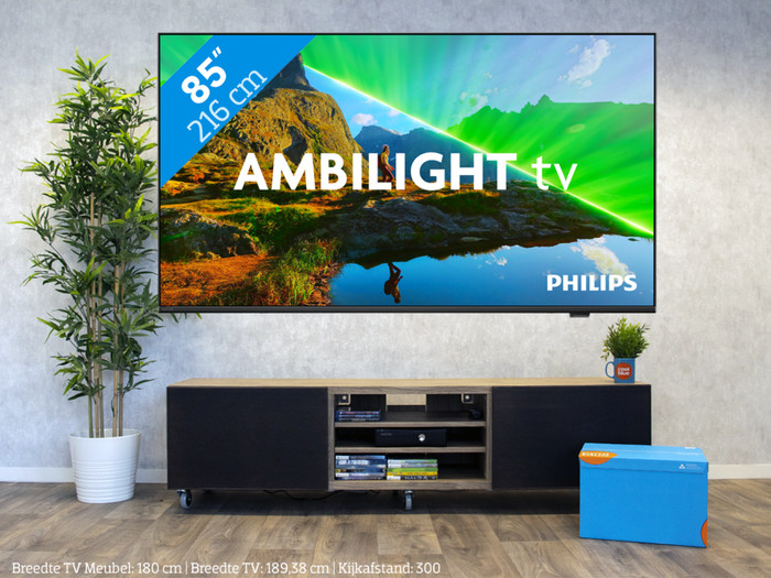 Philips 85PUS8309 - Ambilight (2024) + Soundbar + Hdmi kabel visual Coolblue 1