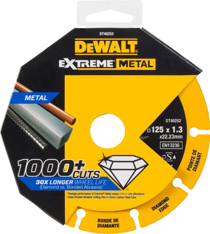 DeWalt Extreme Metal Doorslijpschijf 125x22.23x1.3mm verpakking