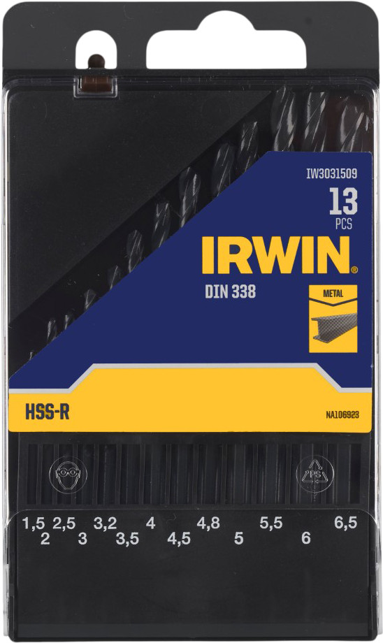 Irwin 13-part HSS Metal Drill Bit Set packaging