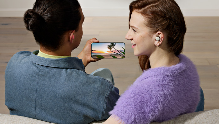 Google Pixel Buds Pro 2 Wit product in gebruik