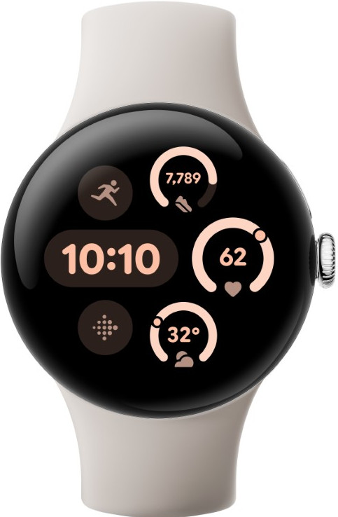 Google Pixel Watch 3 Silver/Cream 41mm front