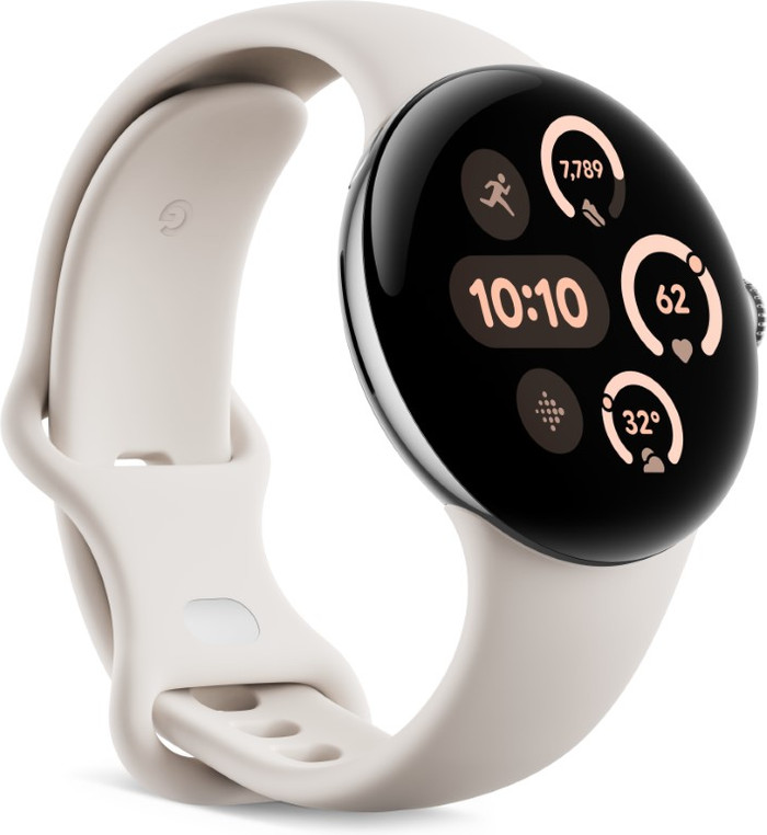 Google Pixel Watch 3 Silver/Cream 41mm left side