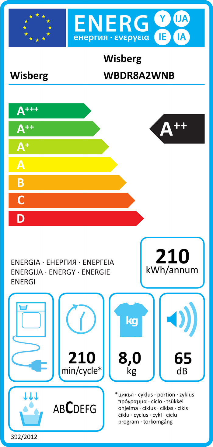 Wisberg WBDR8A2WNB energielabel