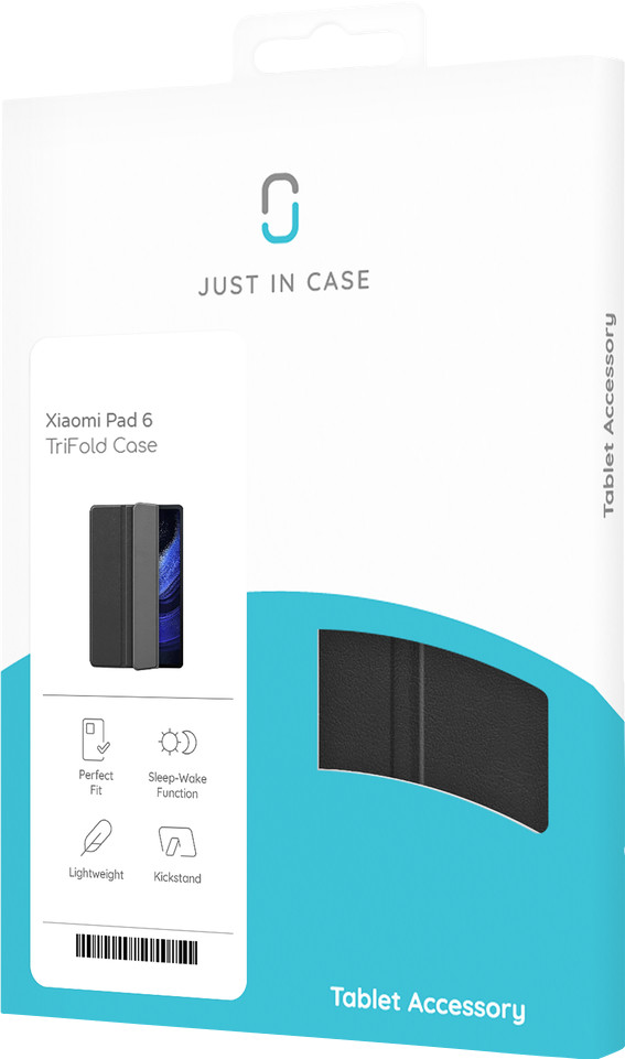 Just in Case Xiaomi Pad 6 - TriFold Smart Book Case - Black verpackung
