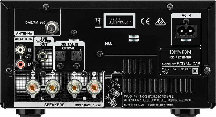 Denon D-M41DAB Black back