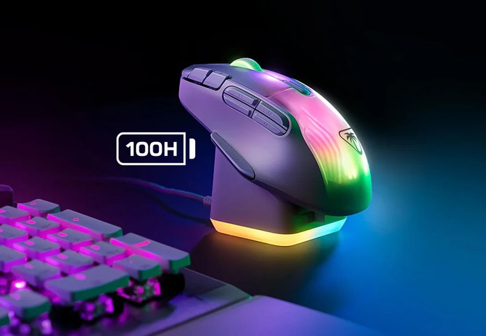 Turtle Beach Kone XP AIR Wireless Gaming Muis Zwart product in gebruik
