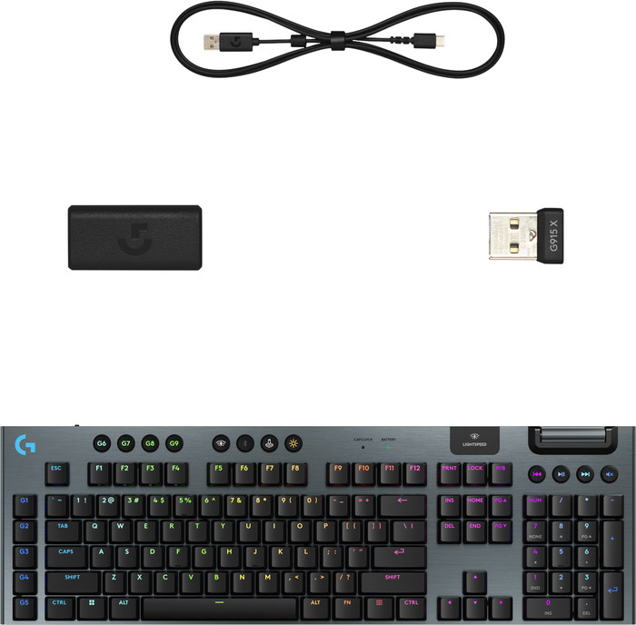 Logitech G915 X LIGHTSPEED Wireless Gaming Keyboard Black AZERTY accessory