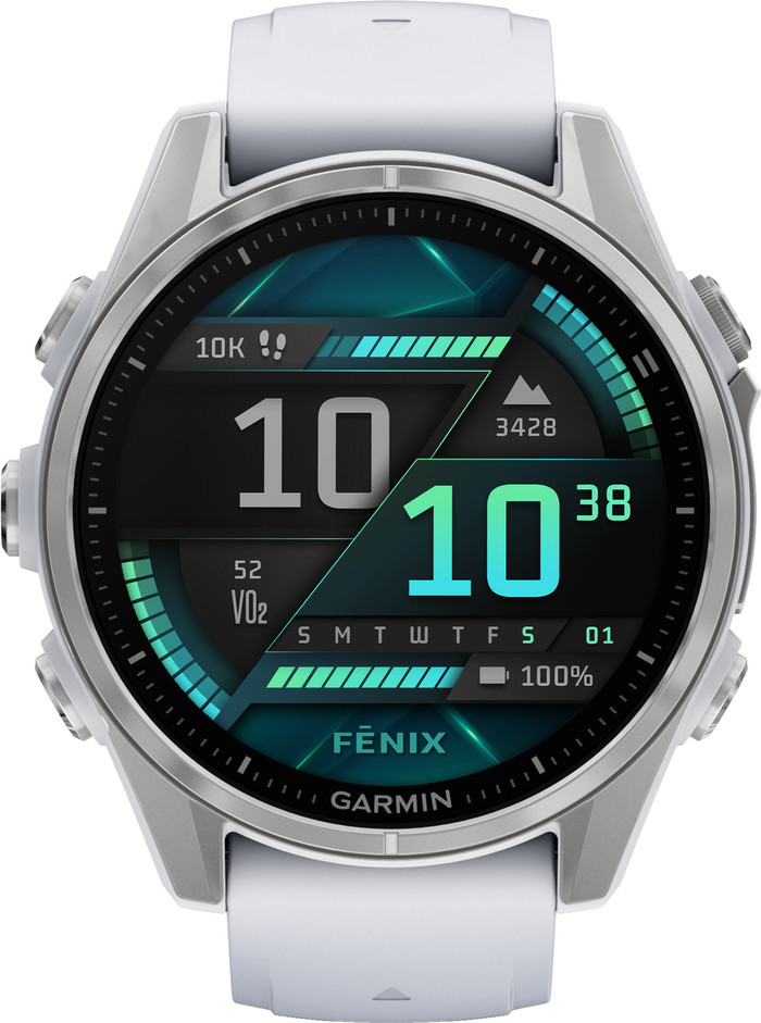 Garmin Fenix 8 Silver/White 43mm front