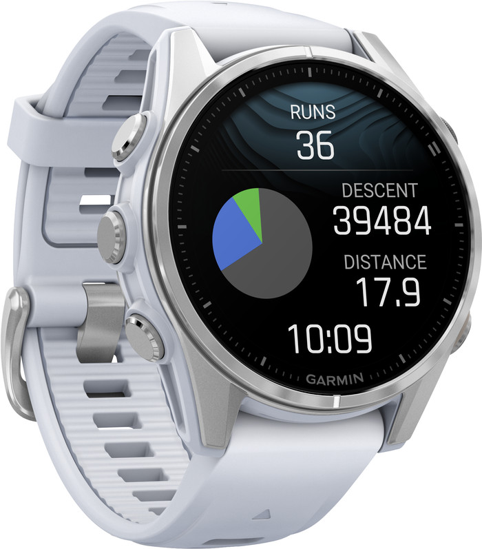 Garmin Fenix 8 Silver/White 43mm left side