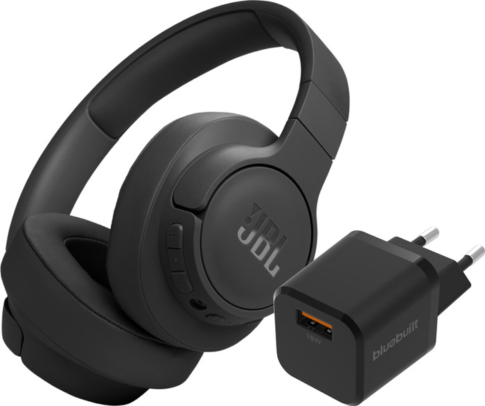 JBL Tune 770NC Black + BlueBuilt Quick Charge Charger with USB-A Port 18W Black Main Image