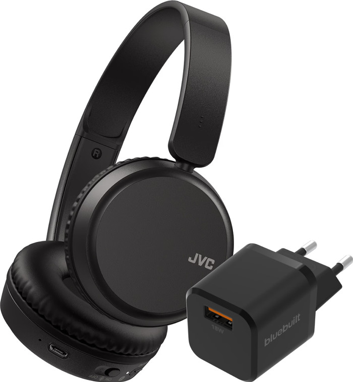 JVC HA-S36W Zwart + BlueBuilt Quick Charge Oplader met Usb A Poort 18W Zwart Main Image
