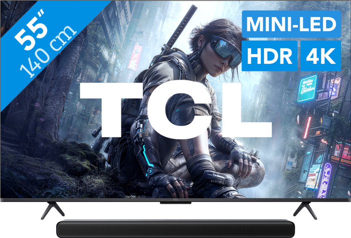 TCL QD Mini-led 55" T8D (2026) + TCL S45H 2.0 Soundbar Main Image