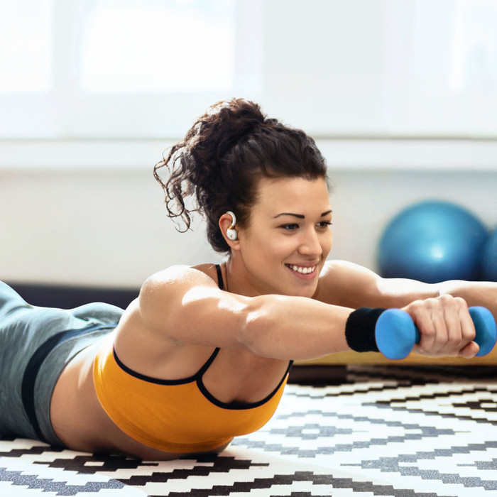 soundcore Sport X20 Wit product in gebruik