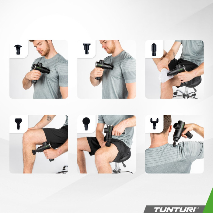 Tunturi MG40 Massage Gun product in gebruik