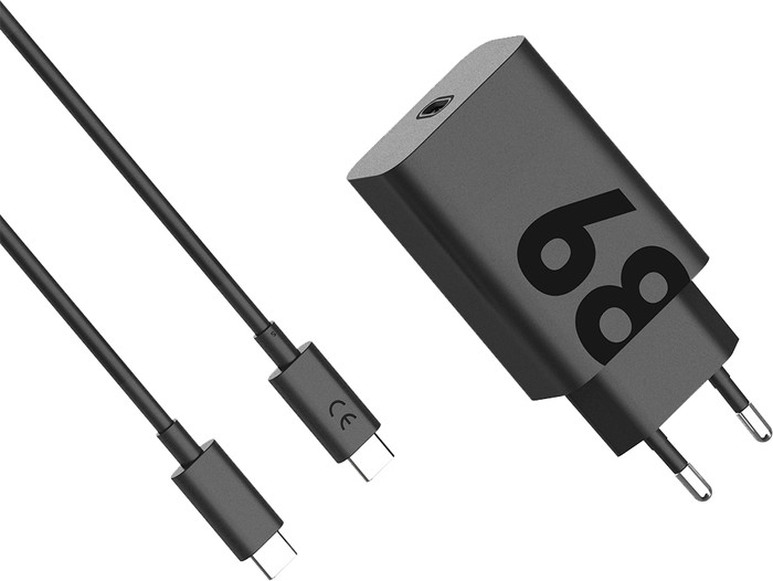 Motorola Power Delivery Oplader 68W Zwart + Usb C Kabel 1m Zwart Kunststof voorkant