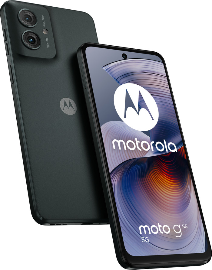 Motorola Moto G55 256GB Zwart 5G + Just in Case Tempered Glass Screenprotector visual leverancier