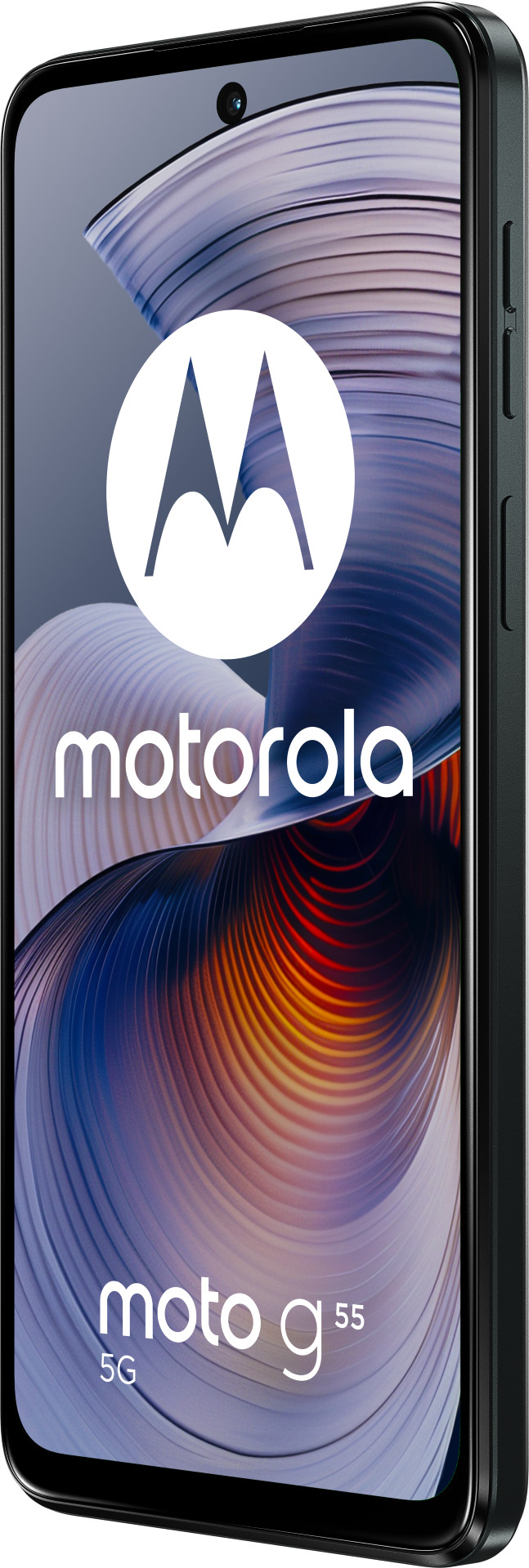 Motorola Moto G55 256GB Zwart 5G + Just in Case Tempered Glass Screenprotector rechterkant