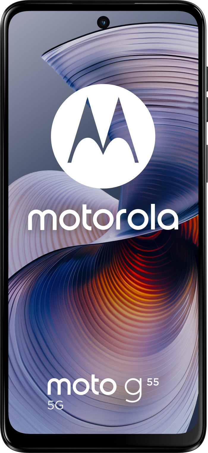Motorola Moto G55 256GB Zwart 5G + Just in Case Tempered Glass Screenprotector voorkant