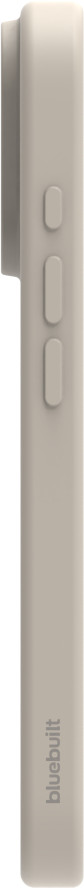 BlueBuilt Back Cover iPhone 16 Pro Beige + Privacy Filter Screenprotector Glas Duo Pack rechterkant